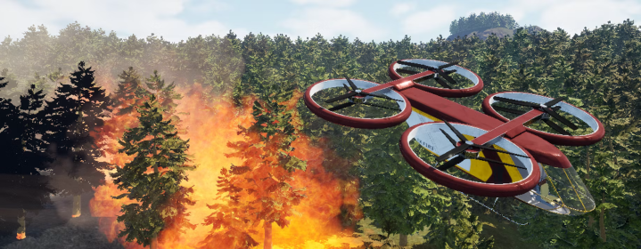 Operation: Phoenix gameplay still of quadcopter and forest fire